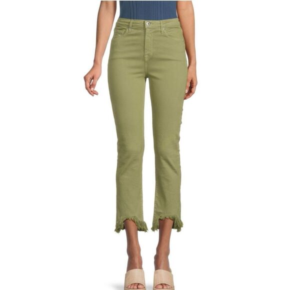 Jonathan Simkhai River High Rise Straight Leg Jeans in green NWT - Picture 1 of 12